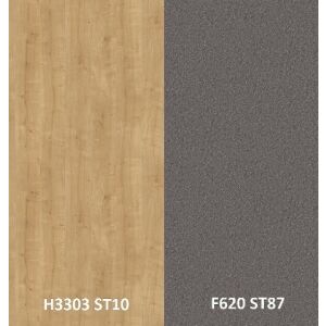 Zádový panel (zástěna) Egger F620 ST87 Ocel šedá antracitová / H3303 ST10 Dub Hamilton přírodní, 4100x640x9,2