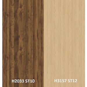 Zádový panel (zástěna) Egger H2033 ST10 Dub Hunton tmavý/ H3157 ST12 Dub Vicenza, 4100x640x9,2