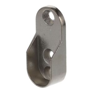 Držák (podpěra) oválné šatní tyče, 30x15 mm, zinek, nikl