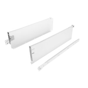 Kolečkový výsuv s bočnicí, 118/400 mm, bílá