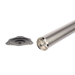 Stolová noha, plotnička, D60/H710 mm, imitace nerezové oceli