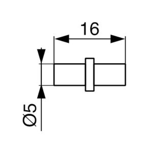 Policová podpěrka, kolíček, 5/5 x 16 NIKL