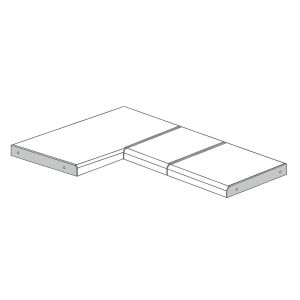 Prodlužovací lišta pracovní desky 38mm, univerzální L/P, 600 mm, hliník