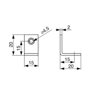 Úhelník 50x50x15 mm, T2, bílý zinek