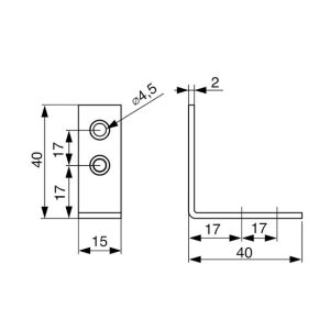 Úhelník 40x40x15 mm, T2, bílý zinek