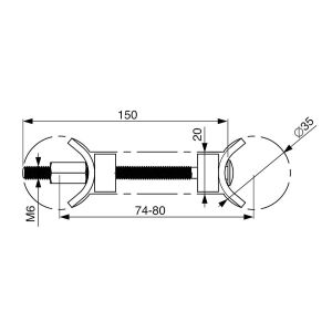 Spojovací šroub pracovní desky 150mm, průměr 35mm