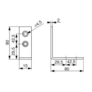 Úhelník 80x80x15 mm, T2, bílý zinek