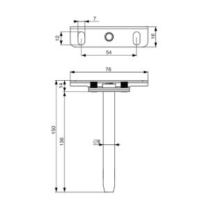 Držák polic skrytý L150mm průměr 8mm