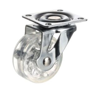 Kolečko nábytkové 50mm, plotnička 50x50 mm, transparentní bílá, 35kg