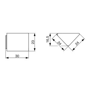 Úhelník (růžek) plastový malý, bříza