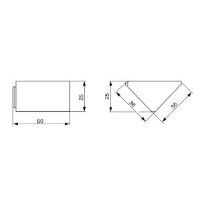 Úhelník (růžek) plastový velký, borovice