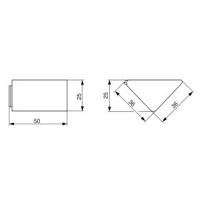 Úhelník (růžek) plastový velký, bříza