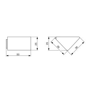 Úhelník (růžek) plastový velký, šedá