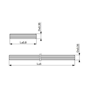 Spojovací hůlka (kolík), 8x1000 mm, rýhovaný, buk