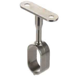 Držák oválné šatní tyče, stopkový průběžný, 30x15 mm, nikl