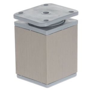 Noha nábytková hranatá, H60/D40x40, imitace nerezové oceli