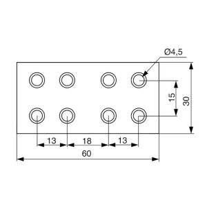 Spojovací plech 60x30 mm, T2, bílý zinek