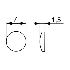 Sada tlumičů dvířek (nalepovací čočky), 7x1,5 mm, samolepící (arch s 50 ks)