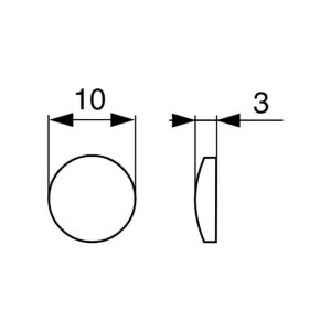 Sada tlumičů dvířek (nalepovací čočky), 10x3 mm, samolepící (arch s 50 ks)