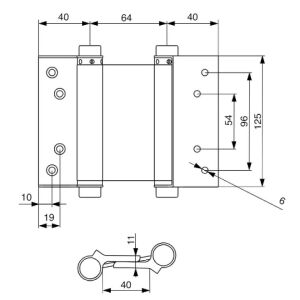 Dvojitý pružinový závěs (western), 125mm, nerezová ocel
