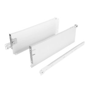 Kolečkový výsuv s bočnicí, 118/350 mm, bílá