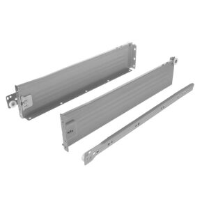 Kolečkový výsuv s bočnicí, 86/400 mm, šedá