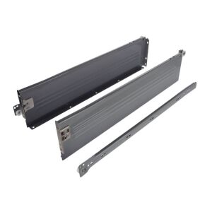 Kolečkový výsuv s bočnicí, 118/500 mm, šedá