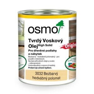 OSMO 3032 tvrdý voskový olej - bezbarvý, hedvábný polomat, 0,75l