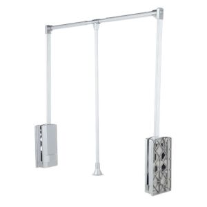 Sklopná šatní tyč, 10 kg, 660-890 mm, elox.hliník/stříbrná