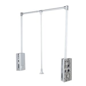 Sklopná šatní tyč, 10 kg, 890-1210 mm, eloxovaný hliník/stříbrná