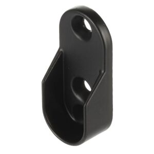 Držák (podpěra) oválné šatní tyče, 30x15 mm, černá