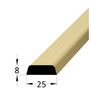 Lišta dřevěná krycí, 8 x 25 x 2400mm, borovice / smrk