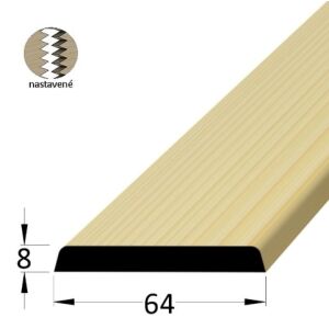 Lišta dřevěná krycí nastavovaná 8 x 64 x 2400mm, smrk