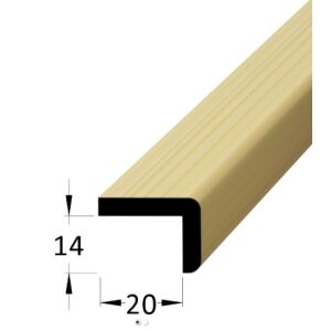 Lišta dřevěná tvaru L, materiál borovice / smrk, krycí schopnost 14 x 20 x 2400 mm