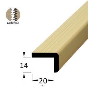Lišta dřevěná tvaru L, materiál smrk, krycí schopnost 14 x 20 x 2400 mm