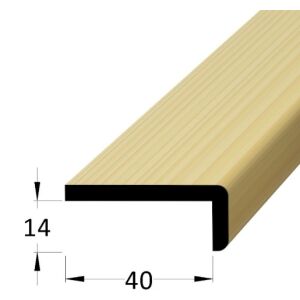 Lišta dřevěná tvaru L, materiál borovice / smrk, krycí schopnost 14 x 40 x 2400 mm