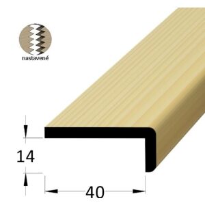 Lišta dřevěná tvaru L nastavovaná, krycí schopnost 14 x 40 x 2400 mm, smrk