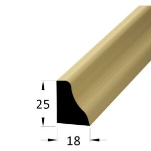 Lišta dřevěná podlahová, krycí schopnost 18 x 25 x 2400mm, borovice / smrk