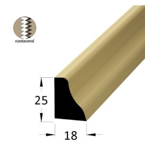 Lišta dřevěná podlahová nastavovaná, krycí schopnost 18 x 25 x 2400mm, smrk