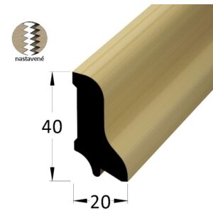 Lišta dřevěná podlahová nastavovaná, krycí schopnost 20 x 40 x 2400mm, smrk