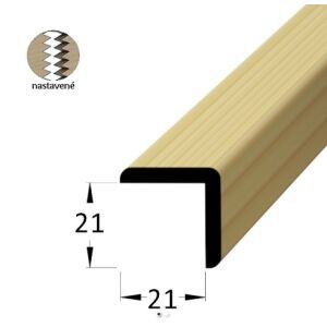 Lišta dřevěná rohová vnější, krycí schopnost 21 x 21 x 2400mm, smrk