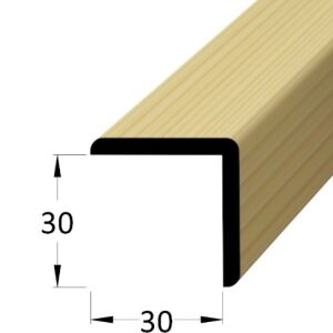 Lišta dřevěná rohová vnější, dřevěný podklad potažený smrkovou dýhou, krycí schopnost 30 x 30 x 2400 mm