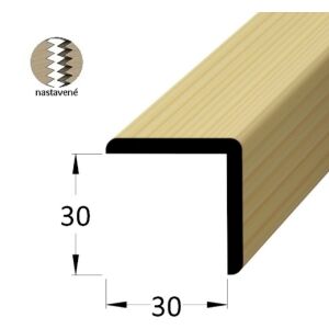 Lišta dřevěná rohová vnější nastavovaná, krycí schopnost 30 x 30 x 2400mm, smrk