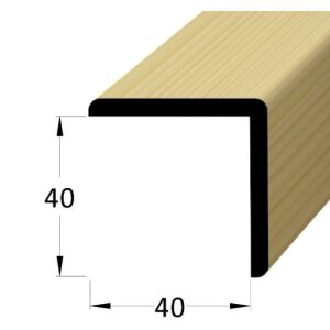 Lišta dřevěná rohová vnější, dřevěný podklad potažený smrkovou dýhou, krycí schopnost 40 x 40 x 2400 mm