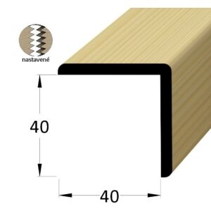 Lišta dřevěná rohová vnější, nastavovaná 40 x 40 x 2400 mm, smrk