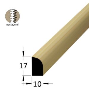 Lišta dřevěná rohová vnitřní 10 x 17 x 2400 mm, nastavovaná, smrk