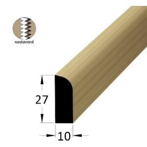 Lišta dřevěbá rohová vnitřní 10 x 27 x 2400 mm, nastavovaná, smrk