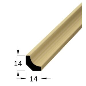 Lišta dřevěná rohová vnitřní 14 x 14 x 2000 mm, borovice/smrk