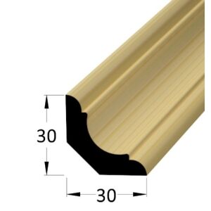 Lišta dřevěná rohová vnitřní parketová 30 x 30 x 2400 mm, borovice/smrk