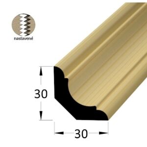 Lišta dřevěná rohová vnitřní parketová 30 x 30 x 2400 mm, nastavovaná, smrk